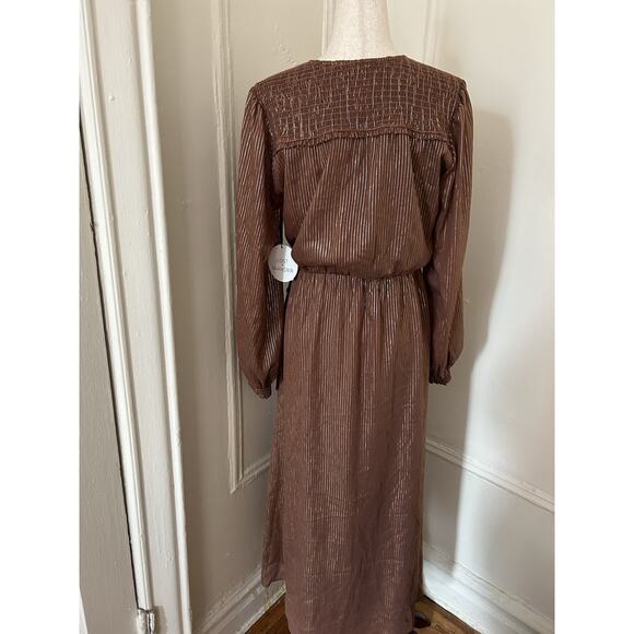 Lost + Wander Striped Brown/Gold Maxi Dress NWT | Small - Picture 4 of 5